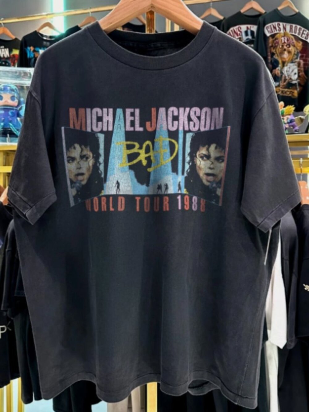 Vintage Michael Jackson Bad World Tour 1988 Graphic Tee Retro Pop Shirt
